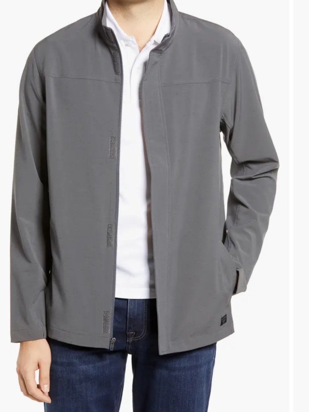 Travis Mathew Crushing It Stretch Sporty Jacket Gray